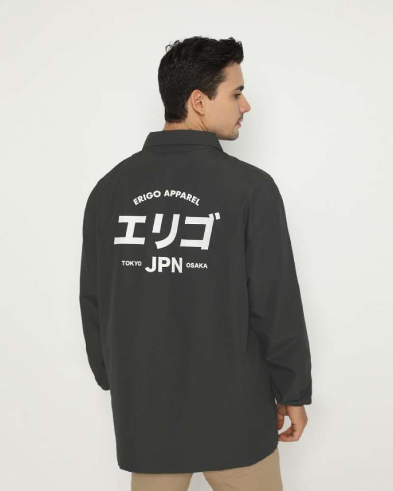 Outerwear Unisex Erigo Coach Jacket Fujinkai Taslan Dark Grey S