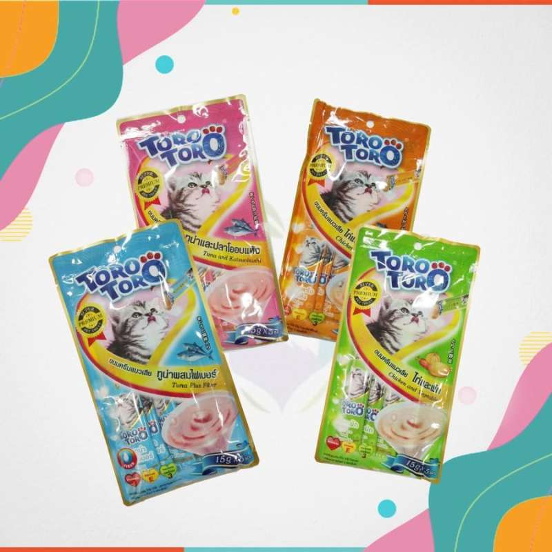 Jual TORO TORO CAT SNACK SNACK KUCING ANEKA RASA 5 X15 GRAM