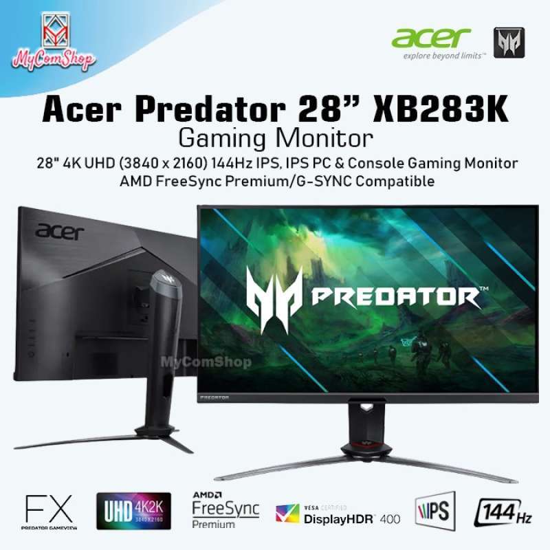 Jual Acer Predator Xb283k Gaming Monitor 28 Uhd 4k 144hz Freesync