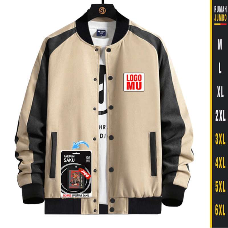 Jual Jaket Varsity Pria Beige Kombinasi Abutua m 6xl Custom Jaket Varsity Kancing Oversize Polos Xxxl Di Seller Rumah Jumbo Beru Kab. Blitar Blibli
