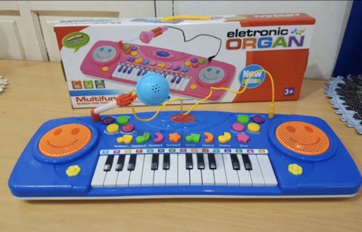 Lezile Electronic Organ Piano Mic Keyboard Mainan Anak Biru dan Pink