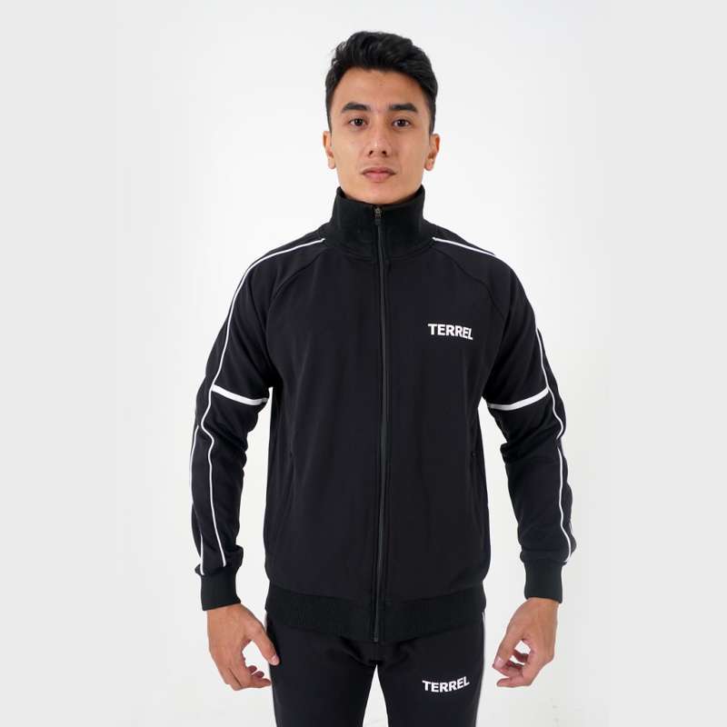 Terrel tracktop black jaket olah raga