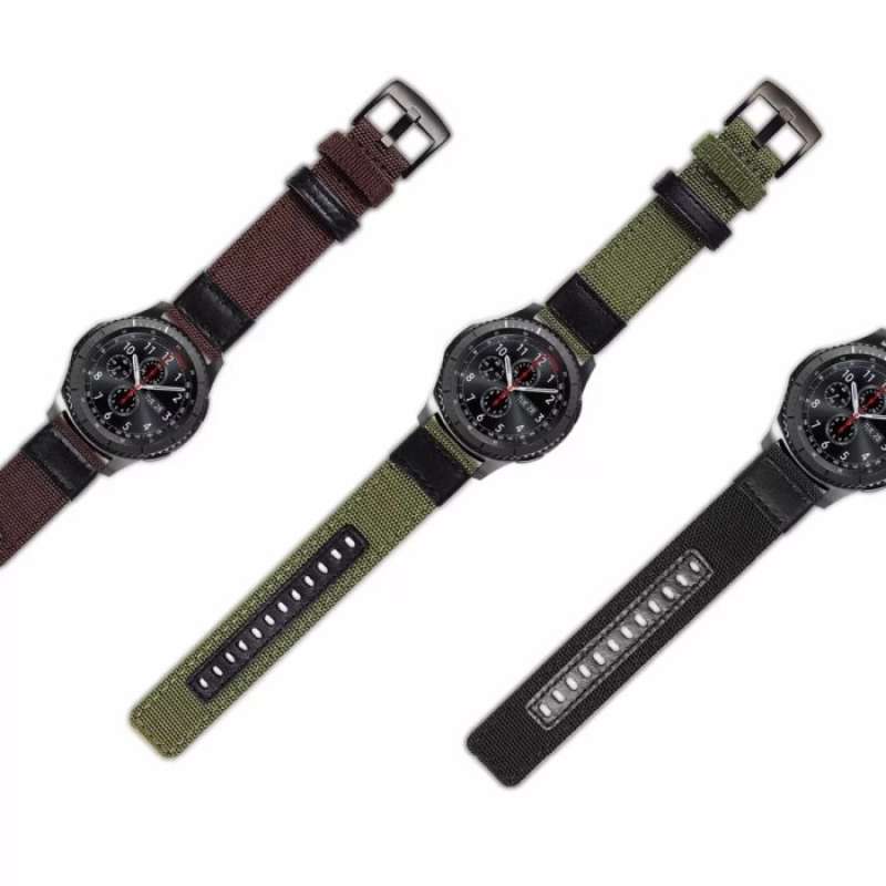 Promo STRAP TALI JAM NYLON LEATHER SAMSUNG GALAXY WATCH S3 S4
