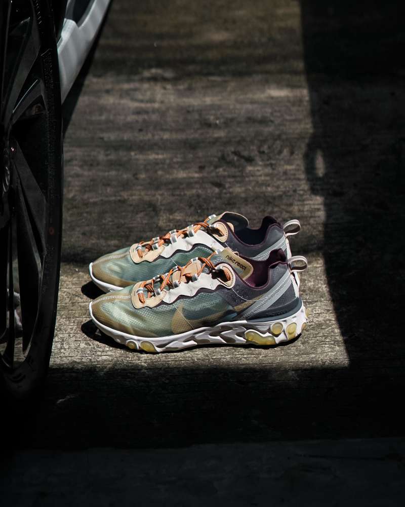 Nike react element 87 undercover green mist on feet store