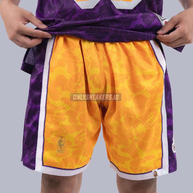Jual Bape X Mitchell Ness La Lakers Yellow Shorts 100 Authentic Di Seller Onlysneakers Ruko Centre Point Kota Medan Blibli