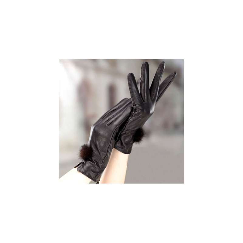 GST Winter Gloves Leather, Sarung Tangan Kulit Fashion Musim Dingin Cewek