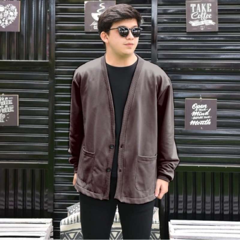 Jaket Pria Cardigan Kardigan Pria Fahry Outer Tebal Lembut Jaket Murah