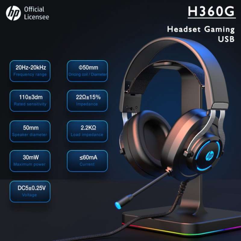 Promo Baru Headset Gaming Gaming Headphone H360G Usb Blue Led