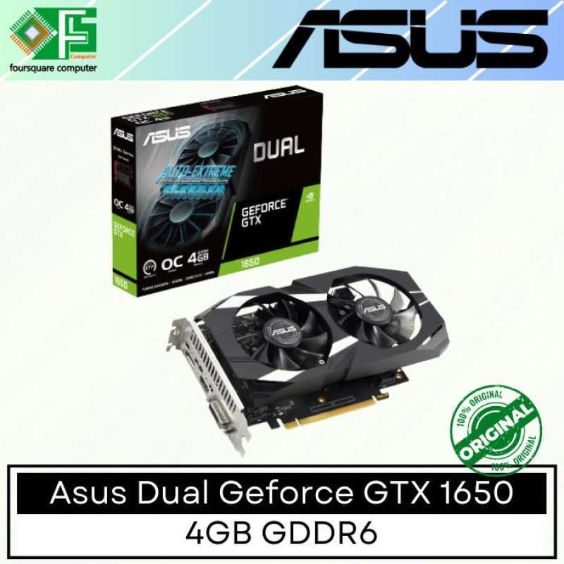 Asus Geforce GTX 1650 Dual OC 4GB GDDR6 128 Bit Dual Fan Resmi