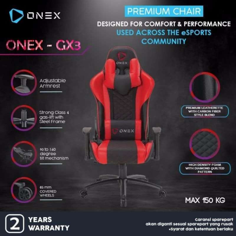 Promo Sale Kursi Kantor Gaming Onex Premium Gx3 Gaming Chair Gx 3 Bangku Sale Merah Diskon 5 Di Seller Osatha Shop Id Kramat Kota Jakarta Pusat Blibli