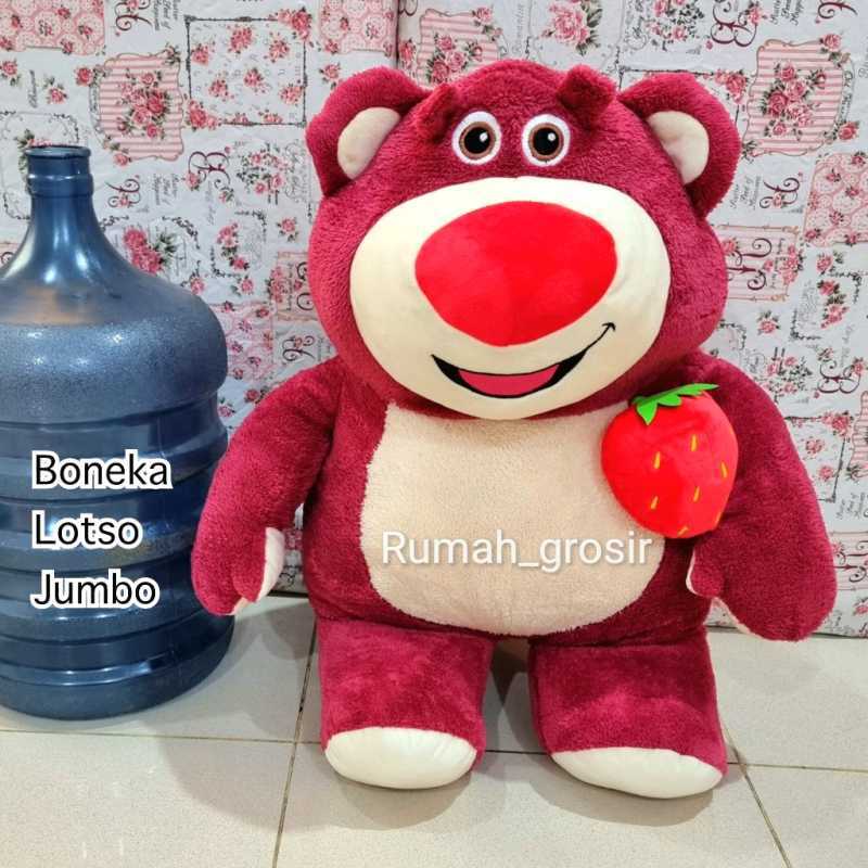 Promo Boneka Lotso Jumbo Bear Strawberry Toy Beruang Mainan Mewah