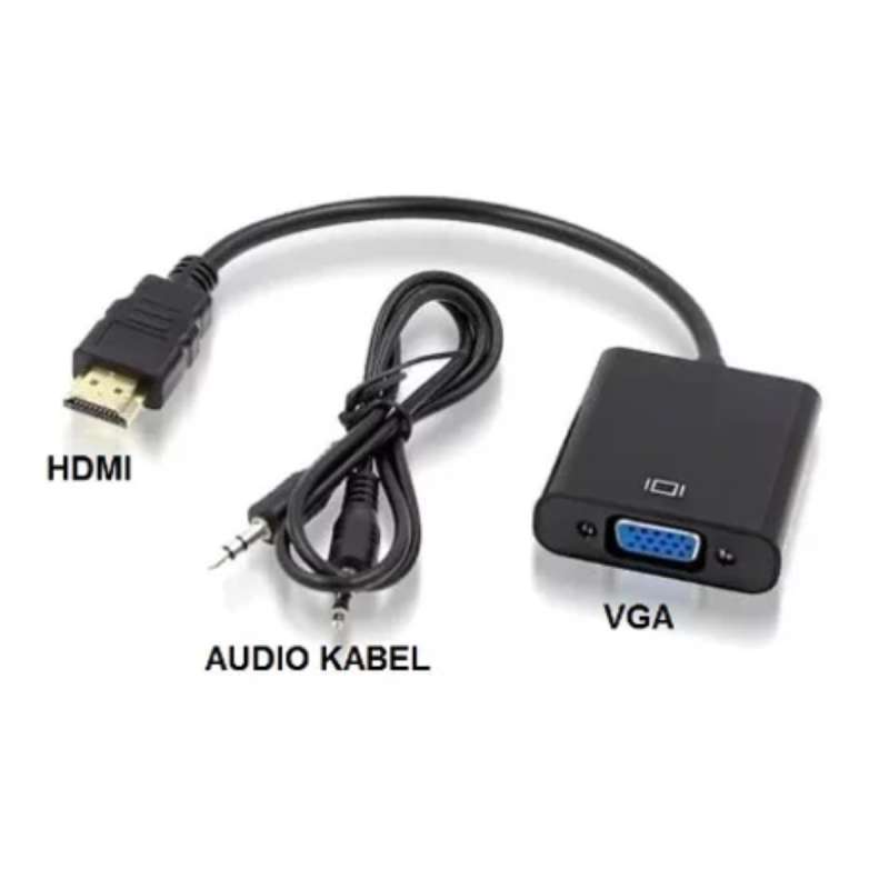 Adapter Converter HDMI TO VGA Mikuso CBL-018 Kabel Konverter Mikuso HDMI to  VGA Audio