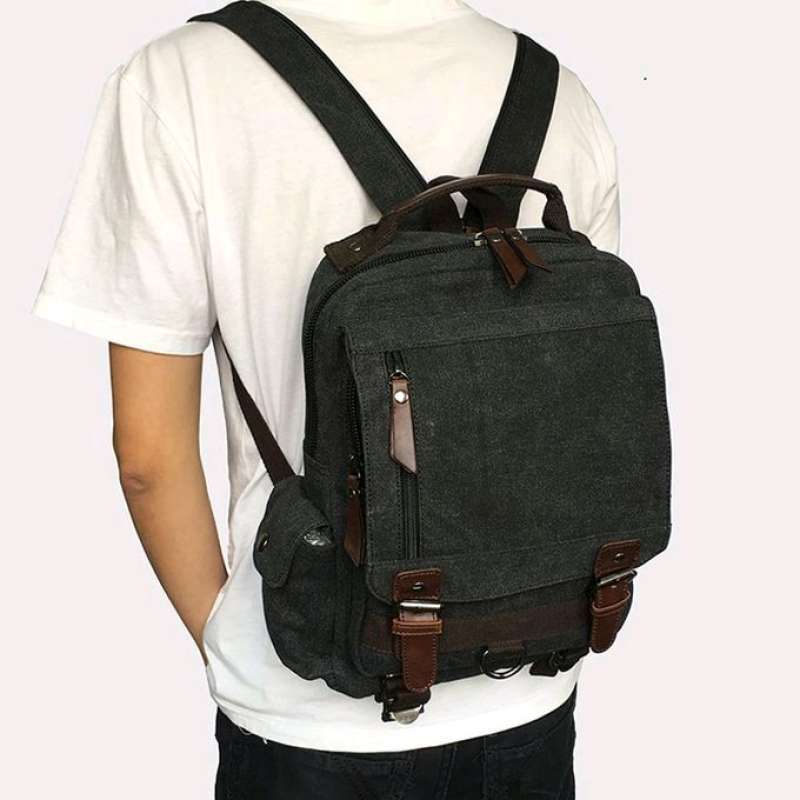 Jual ZUO LUN DUO Tas Ransel Canvas Bagpack Sling Retro Large