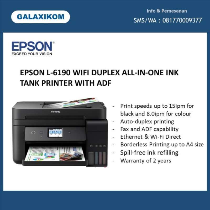 Promo Printer Epson L6190 Wi Fi Duplex All In One Ink Tank Printer