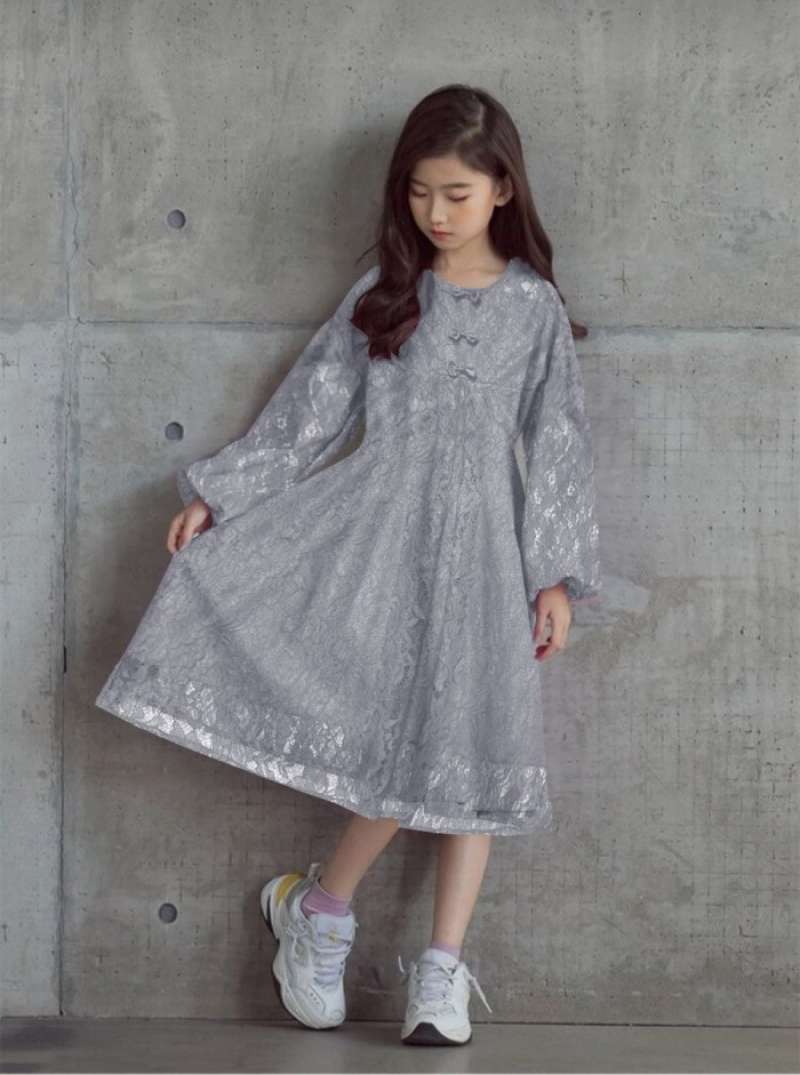 Dress brokat modern outlet anak