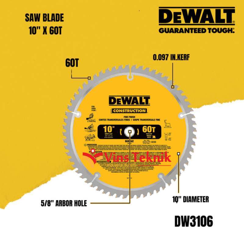 Jual Dewalt Dw 3106 Mata 10inch 60t Contruction Mata Gergaji Dewalt Dw3106 Di Seller Prima Adaptor Kebon Kacang Kota Jakarta Pusat Blibli