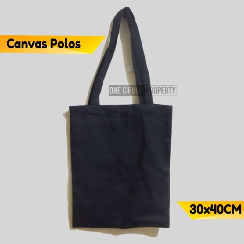 Tote bag shop polos hitam