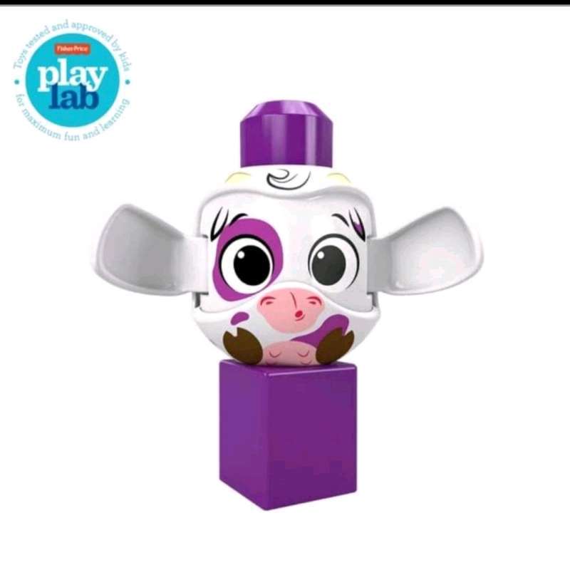 FISHER PRICE PEEK A BLOCKS SAPI COW MEGA BLOKS MAINAN EDUKASI ANAK BATITA  BAYI BABY BALITA STACKING BUILDING TOY TOYS FOR BABIES KADO GIFT BALOK SUSUN