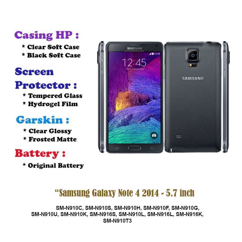 Samsung Galaxy Note 2014 inch Case Screen Protector Battery  Dll