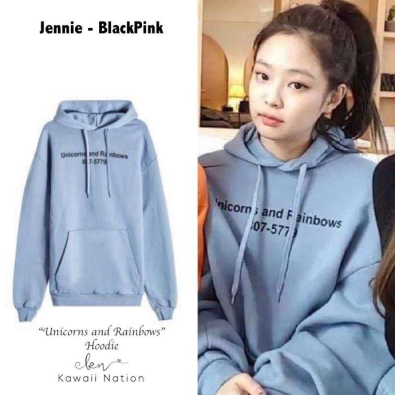 Promo Hoodie Kpop Unicorns and Rainbows Taeyong JennieBlackPink