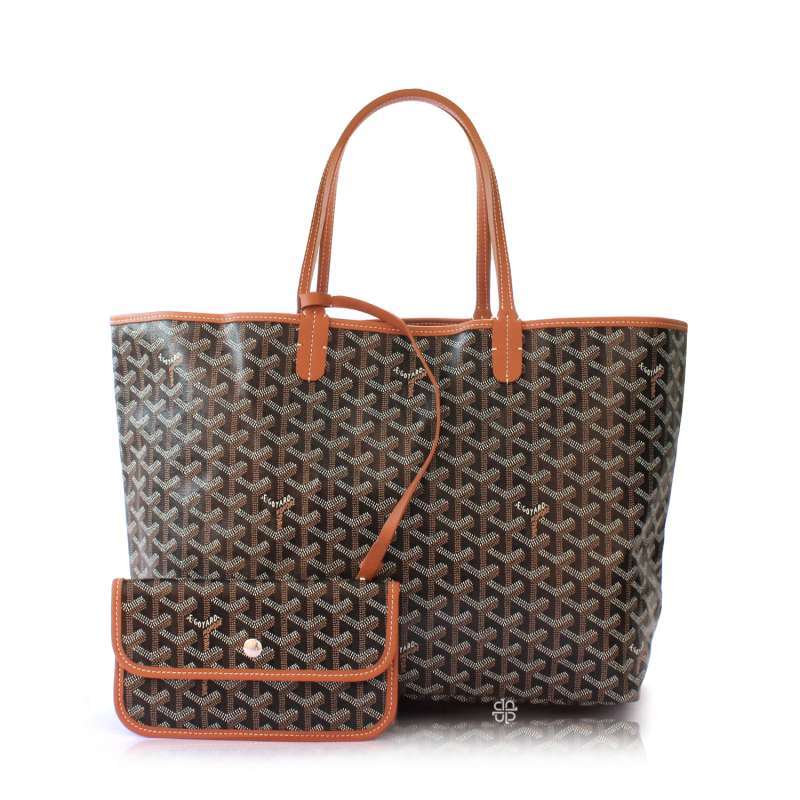 Goyard ST Louis PM Chevron Bag In Black Tan 1
