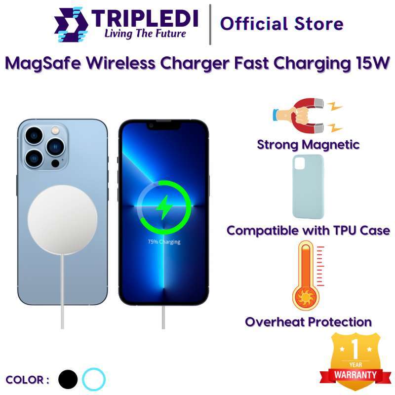 TRIPLEDI MagSafe Wireless Charger 15W Fast Charging Adapter Magnetic Casan  Tempel Belakang HP for IOS Android iPhone Samsung