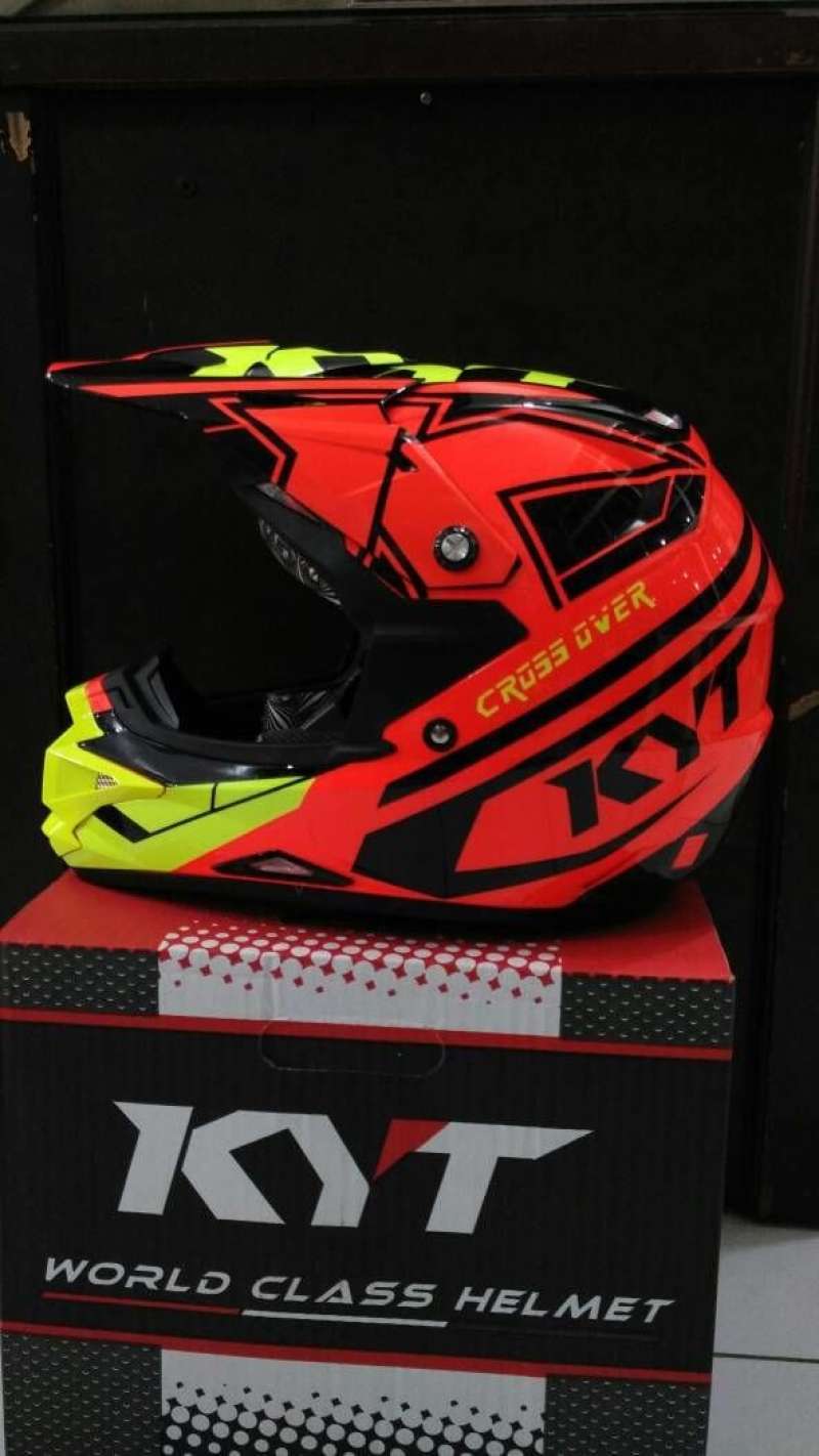 Promo Gratis Ongkir Helm Kyt Motocross Cross Over Kracing Red