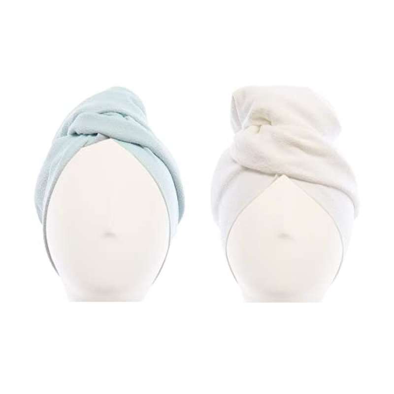 Jual AQUIS Original Hair Towel Set of 2 Ultra Absorbent White