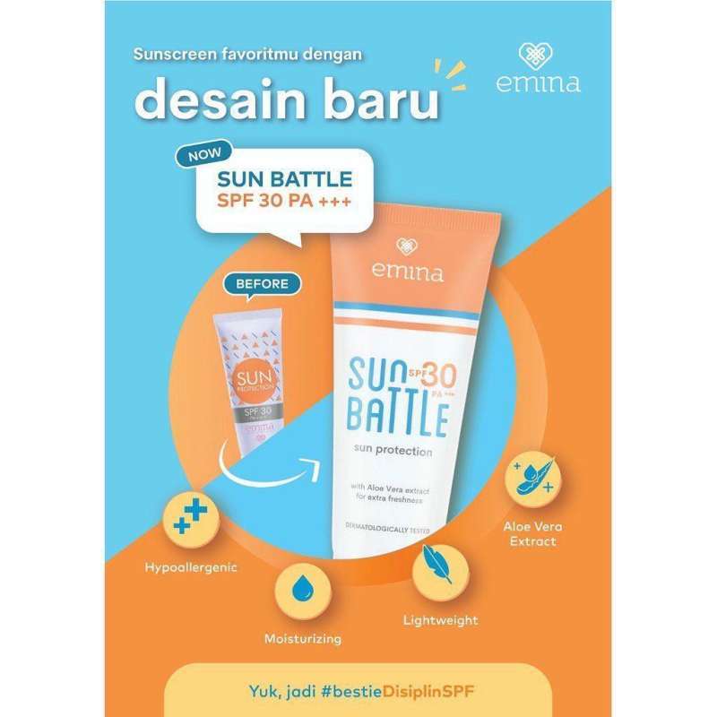 Promo EMINA SUN BATTLE SPF 30 Diskon 15 di Seller boba kosmetik