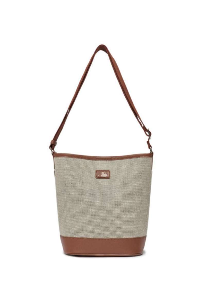 ☆MLB Korea☆ Basic Big Logo Canvas Bucket Bag B DBrown Promo Mlb Basic Big Logo Canvas Bucket Bag Boston Redsox
