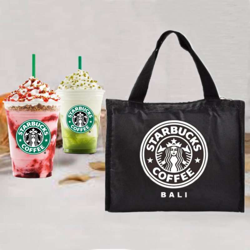 tas bekal lunch cooler tote bag oleh oleh souvenir jogja Pulau Bali yogyakarta tugu malioboro Totebag Starbucks umkm Solo UKM istimewa starbuck