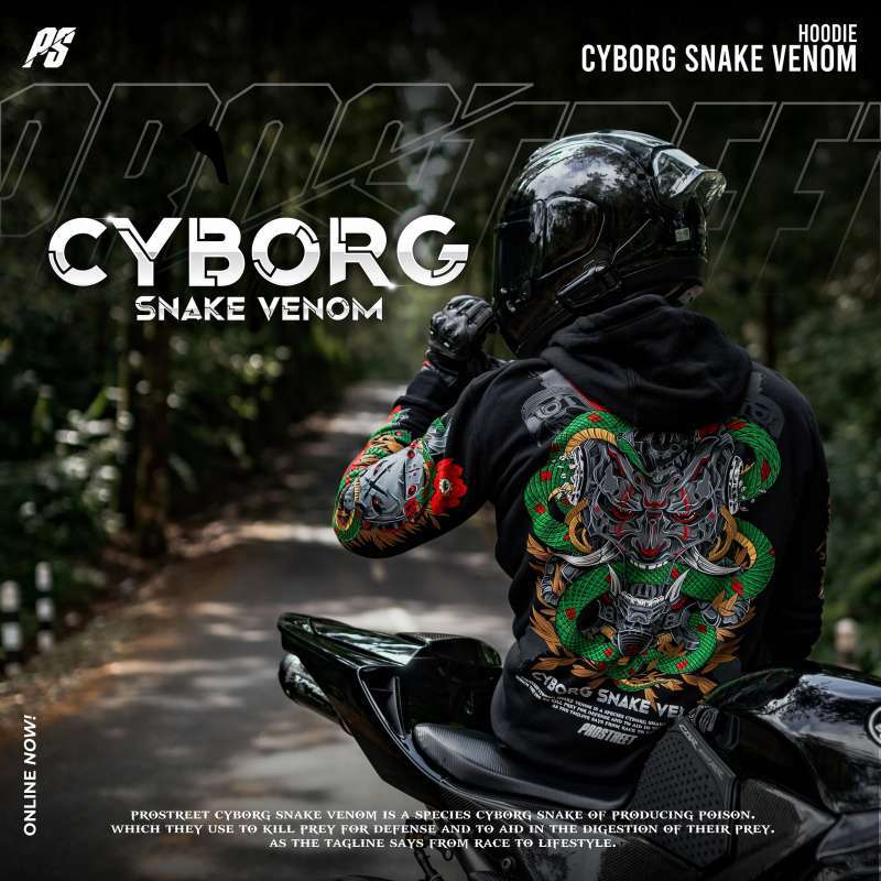 Jual Hoodie Motor Prostreet Cyborg Snake Venom - HITAM L di Seller PROSTREET  Official Store - PROSTREET WAREHOUSE | Blibli
