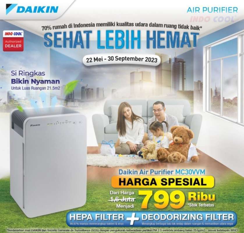 Promo Air Purifier Daikin Mc30Vvm Diskon 29 di Seller Teruslancar