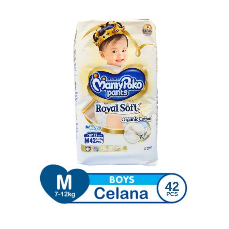 Jual Mamy Poko Pants Royal Soft M 42 Boys Mamypoko Organic Cotton