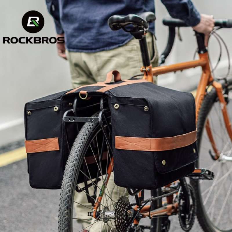 rockbros a21 tas sepeda gravel touring vintage retro 27l pannier bag