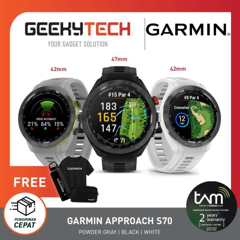 Garmin Approach S70 Golf Watch Garansi Resmi TAM