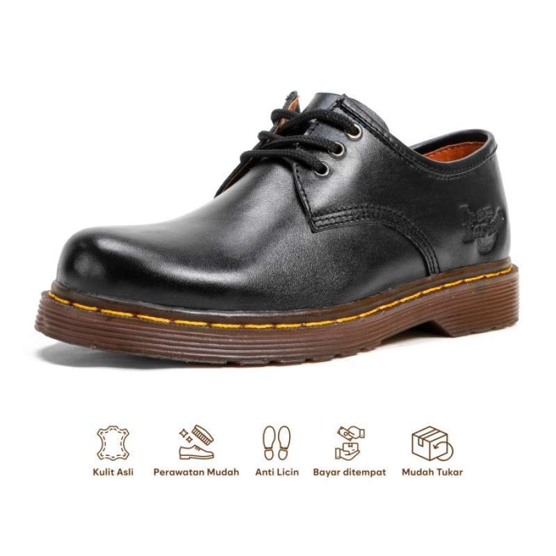 Jual SUPERVICE Sepatu Boots Pria Low Boot 3 Hole Kulit Asli Like
