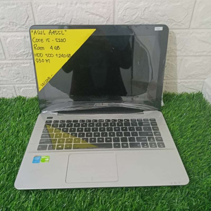 Jual ASUS A455L CORE I5 5200 RAM 4GB HDD 500GB SSD 240GB 930M 14