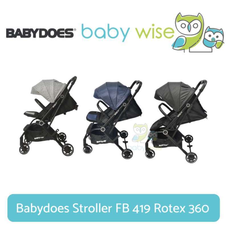 Promo Babydoes Stroller FB 419 FB419 Rotex 360 Dark Grey Dark