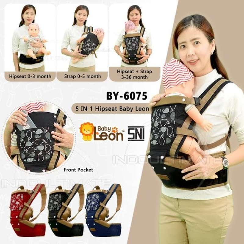 Promo Gendongan Hipseat 5in1 Baby Leon Baby Safe Gendongan Bayi By
