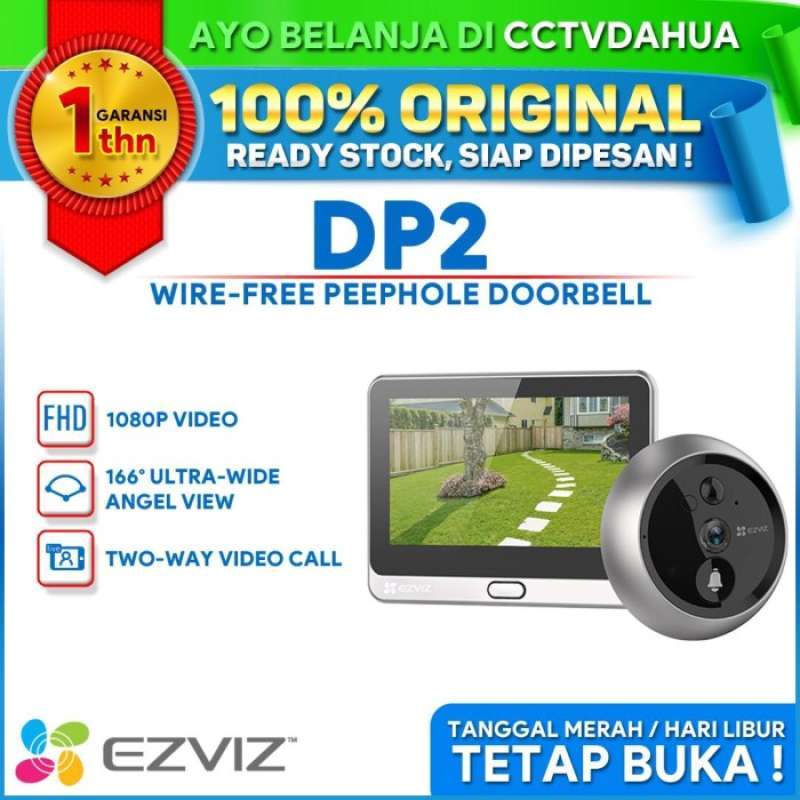 Jual ezviz dp2 1080p h.265 wi-fi battery wire free peephole doorbell di  Seller AXELLE - Wanajaya, Kab. Bekasi