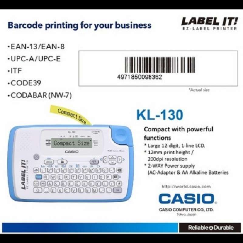 Casio kl 130 label printer shop