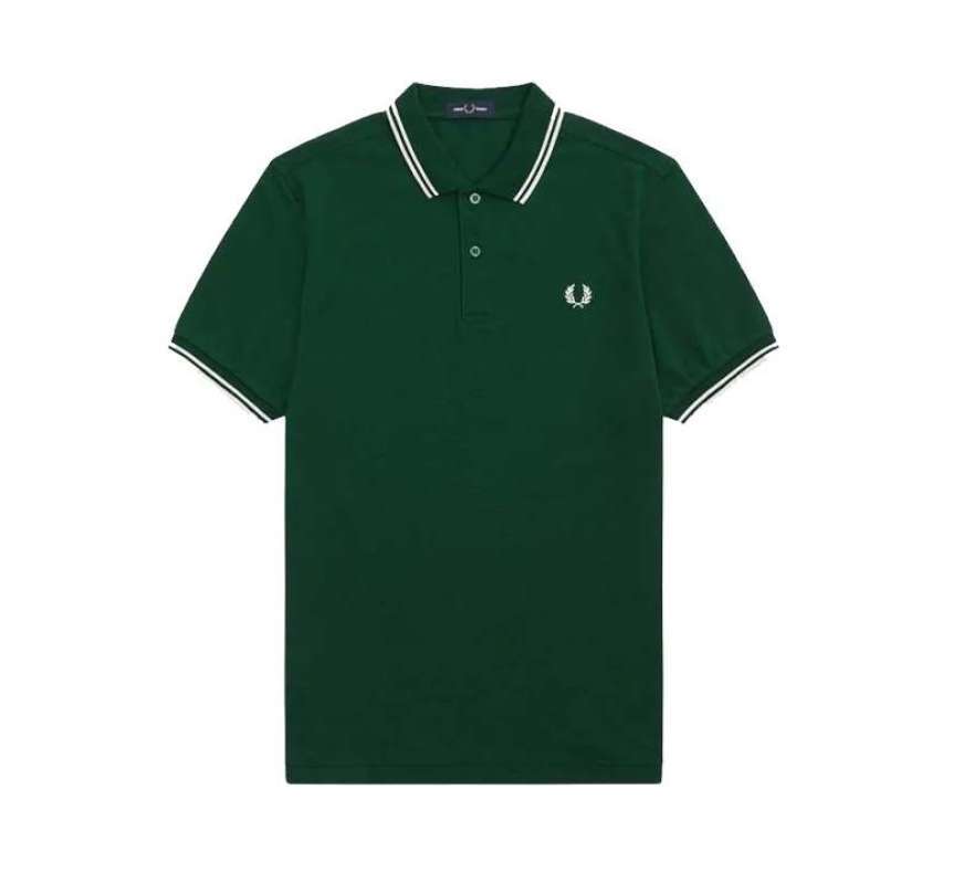 Green and white fred perry hot sale polo