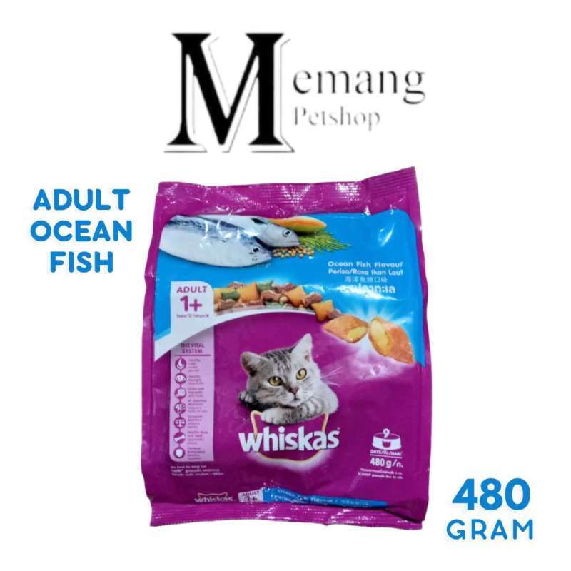 Jual Whiskas Adult 480gram Ocean Fish Makanan Kucing Dewasa