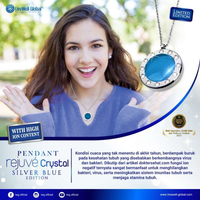 Blue pendant cheap rejuve crystal