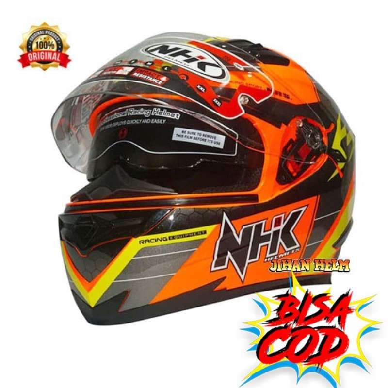 Helm full face best sale orange
