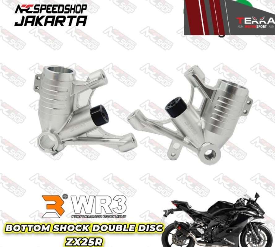 Promo Bottom Shock Double Disc Wr3 Kawasaki Zx25R Zx 25 Silver