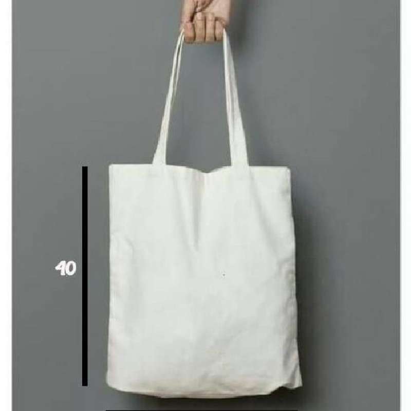 Jual TOTE BAG BABY CANVAS TOTEBAG PUTIH POLOS TAS BELANJA