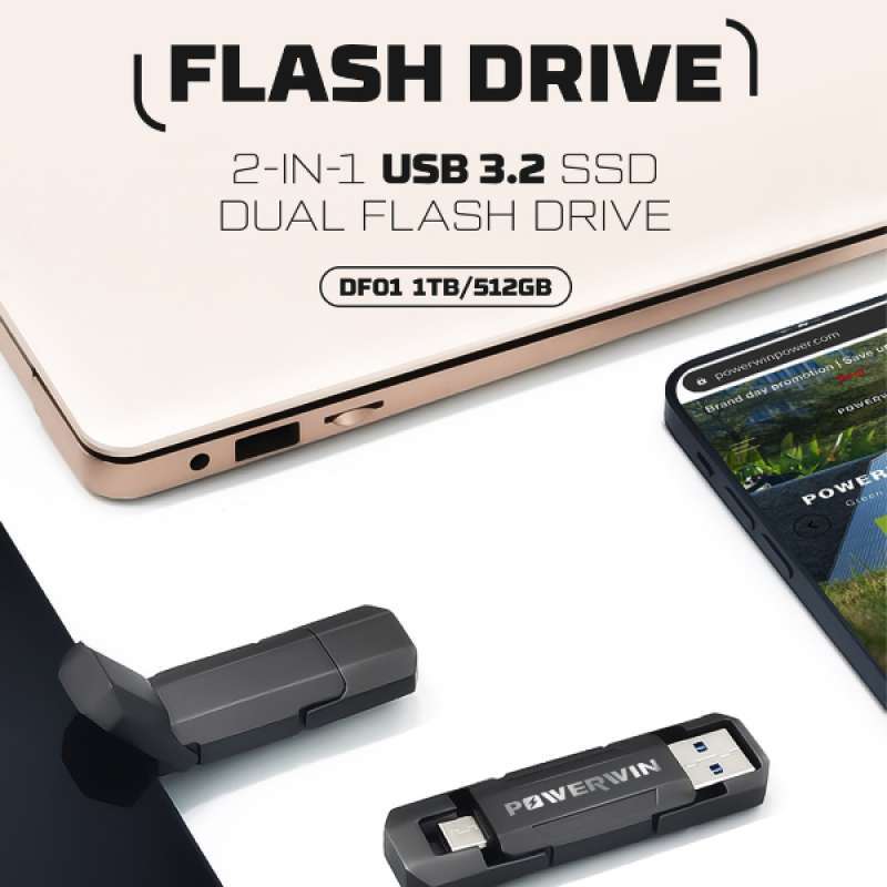 Flashdisk SSD 3.2 USB A USB C OTG