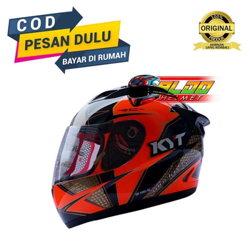 Helm kyt shop orange full face